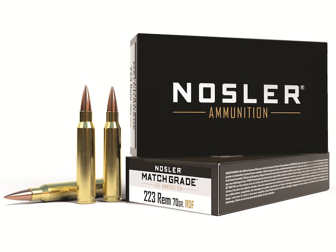 Nosler Match Grade Ammunition 223 Remington 70 Grain RDF Hollow Point Boat Tail Box of 20