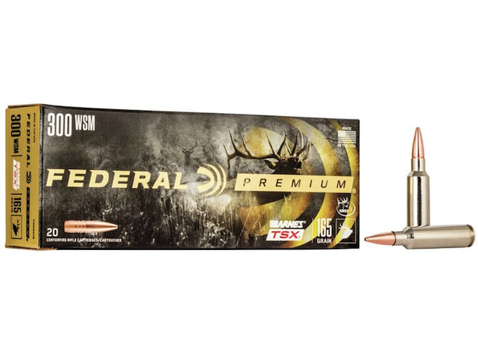 Federal Premium Ammunition 300 Winchester Short Magnum (WSM) 165 Grain Barnes TSX Box of 20