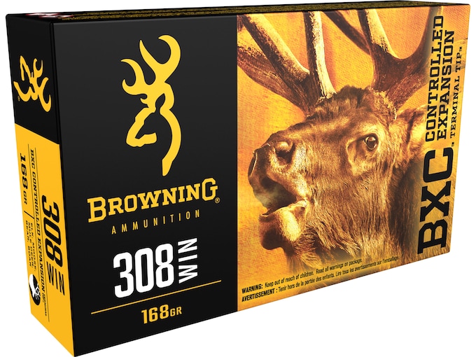Browning BXC Controlled Expansion Ammunition 308 Winchester 168 Grain Terminal Tip Box of 20