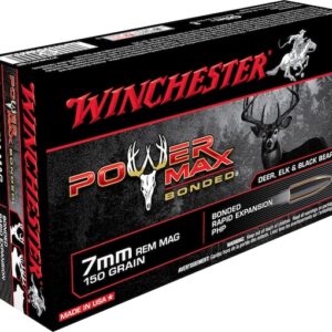 Winchester Power Max Bonded Ammunition 7mm Remington Magnum 150 Grain Protected Hollow Point Box of 20