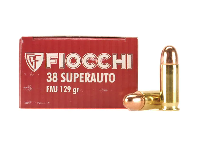 Fiocchi Shooting Dynamics Ammunition 38 Super 129 Grain Full Metal Jacket Box of 50