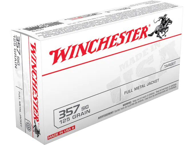 Winchester USA Ammunition 357 Sig 125 Grain Full Metal Jacket