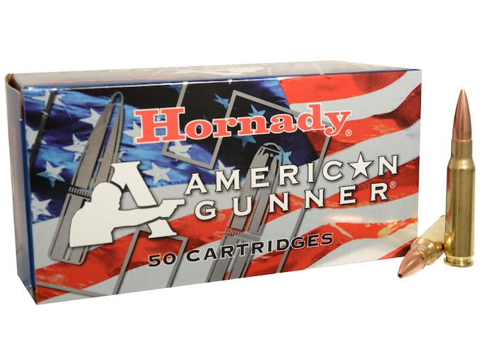Hornady American Gunner Ammunition 308 Winchester 155 Grain Hollow Point Boat Tail Box of 50