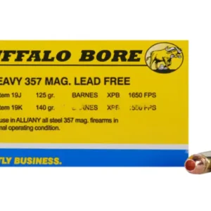 Buffalo Bore Ammunition 357 Magnum 125 Grain Barnes TAC-XP Hollow Point Lead-Free Box of 20