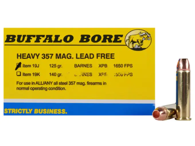 Buffalo Bore Ammunition 357 Magnum 125 Grain Barnes TAC-XP Hollow Point Lead-Free Box of 20