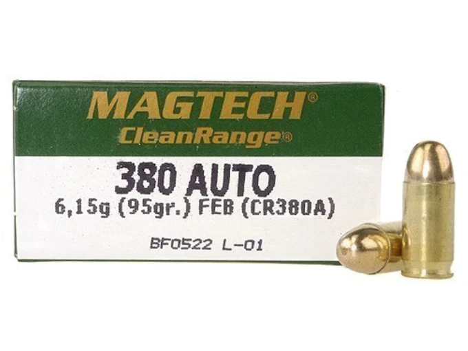 Magtech Clean Range Ammunition 380 ACP 95 Grain Encapsulated Round Nose Box of 50