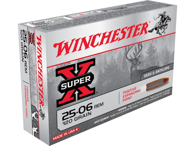 Winchester Super-X Ammunition 25-06 Remington 120 Grain Positive Expanding Point Box of 20