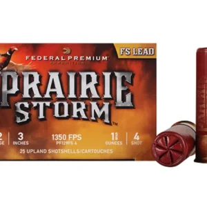 Federal Factory Second Prairie Storm Ammunition 12 Gauge 3" 1-5/8 oz #4 Plated Shot Case of 250 (10 Boxes of 25)