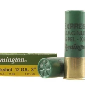 Remington Express Magnum Ammunition 12 Gauge 3" 00 Buckshot 15 Pellets Box of 5