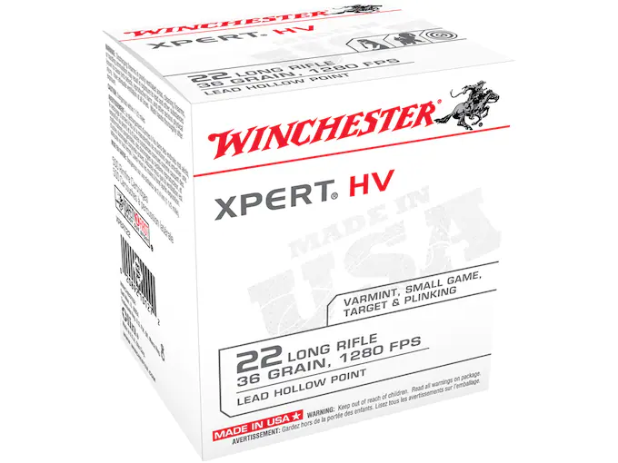 Winchester Xpert Ammunition 22 Long Rifle 36 Grain Lead Hollow Point Box of 500 Bulk
