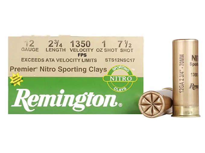 Remington Premier Nitro Gold Sporting Clays Ammunition 12 Gauge 2-3/4" 1 oz #7-1/2 Shot High Velocity