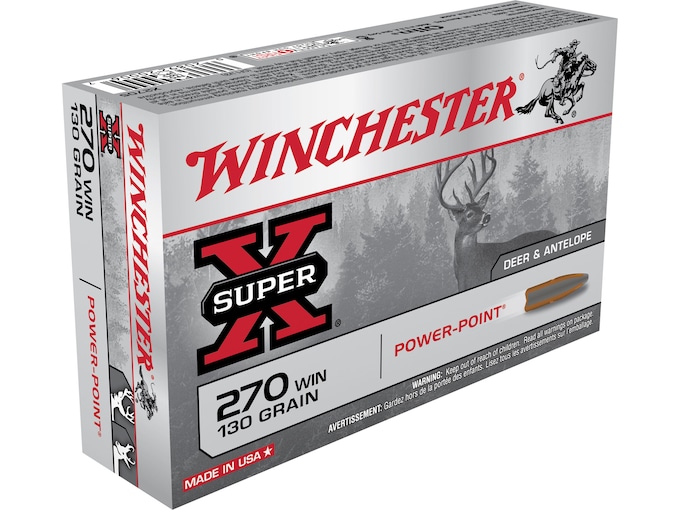 Winchester Super-X Ammunition 270 Winchester 130 Grain Power-Point Box of 20