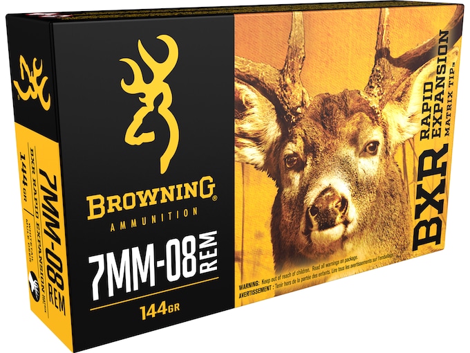 Browning BXR Rapid Expansion Ammunition 7mm-08 Remington 144 Grain Matrix Tip Box of 20