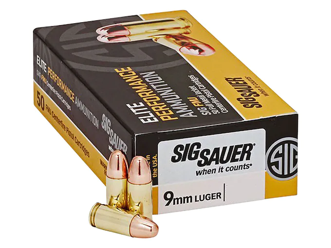 Sig Sauer Elite Performance Ammunition 9mm Luger 147 Grain Full Metal Jacket