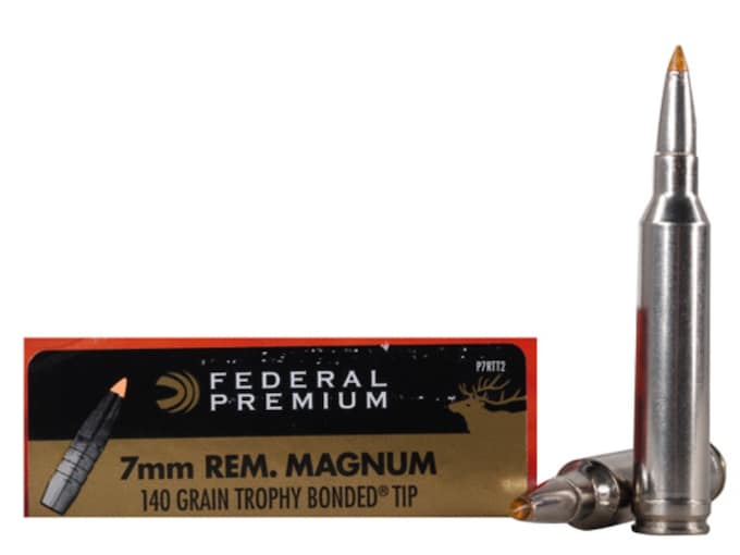 Federal Premium Ammunition 7mm Remington Magnum 140 Grain Trophy Bonded Tip Box of 20
