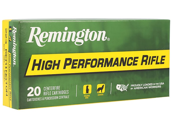 Remington High Performance Rifle Ammunition 223 Remington 55 Grain Pointed Soft Point Box of 20