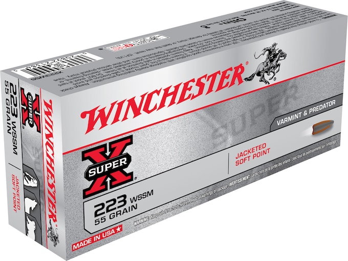 Winchester Super-X Ammunition 223 Winchester Super Short Magnum (WSSM) 55 Grain Pointed Soft Point Box of 20