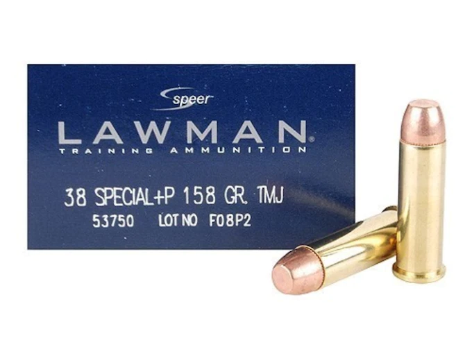 Speer Lawman Ammunition 38 Special +P 158 Grain Total Metal Jacket
