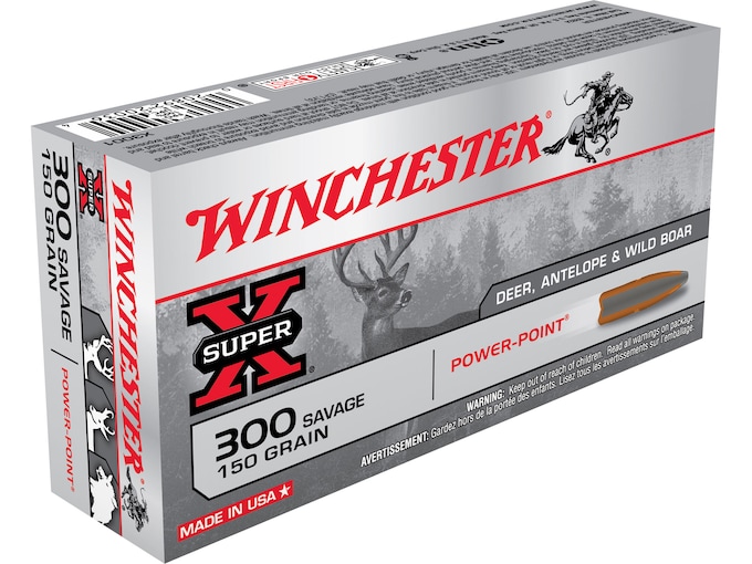 Winchester Super-X Ammunition 300 Savage 150 Grain Power-Point Box of 20