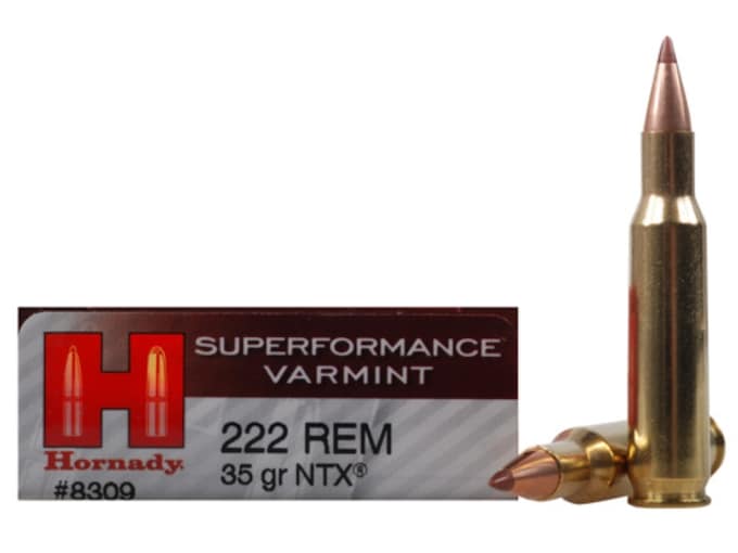 Hornady Superformance Varmint Ammunition 222 Remington 35 Grain NTX Lead-Free Box of 20