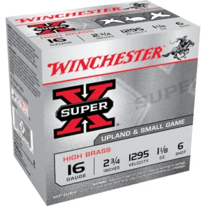 Winchester Super-X High Brass Ammunition 16 Gauge 2-3/4" 1-1/8 oz #6 Shot Box of 25