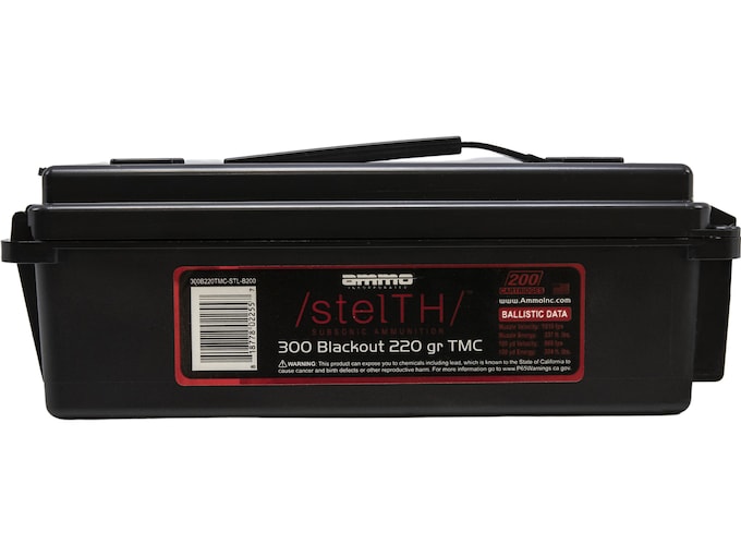 Stelth Ammunition 300 AAC Blackout 220 Grain Subsonic Total Metal Jacket Ammo Can of 200