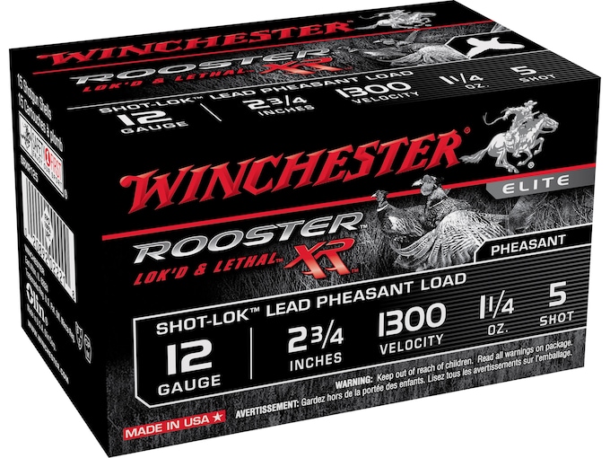 Winchester Rooster XR Pheasant Ammunition 12 Gauge 2-3/4" 1-1/4 oz #5 Copper Plated Shot Box of 15