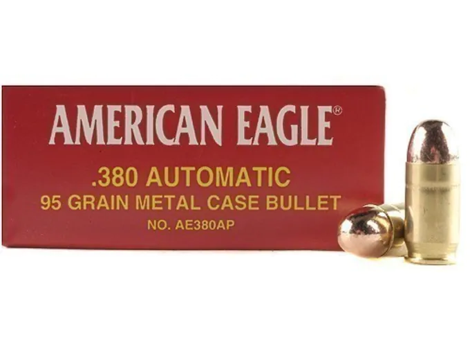 Federal American Eagle Ammunition 380 ACP 95 Grain Full Metal Jacket