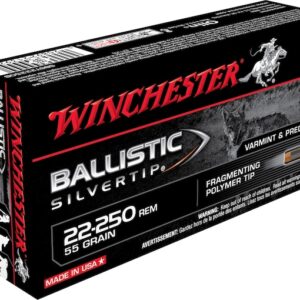 Winchester Ballistic Silvertip Varmint Ammunition 22-250 Remington 55 Grain Fragmenting Polymer Tip