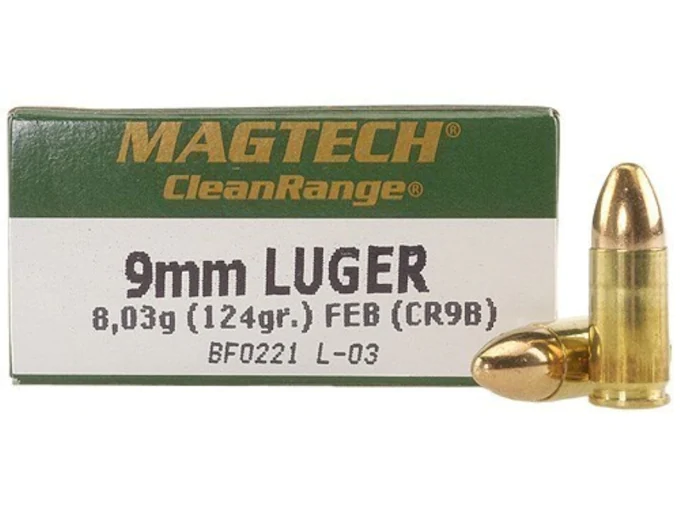 Magtech Clean Range Ammunition 9mm Luger 124 Grain Encapsulated