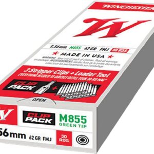 Winchester USA Ammunition 5.56x45mm NATO 62 Grain M855 SS109 Penetrator Full Metal Jacket 10 Round Clips