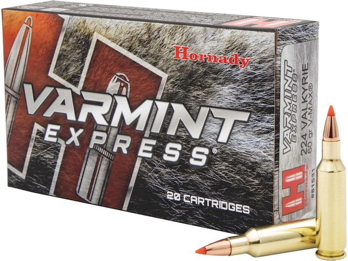 Hornady Varmint Express Ammunition 224 Valkyrie 60 Grain V-MAX Polymer Tip Box of 20