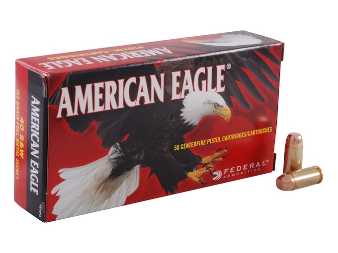 Federal American Eagle Ammunition 40 S&W 165 Grain Full Metal Jacket