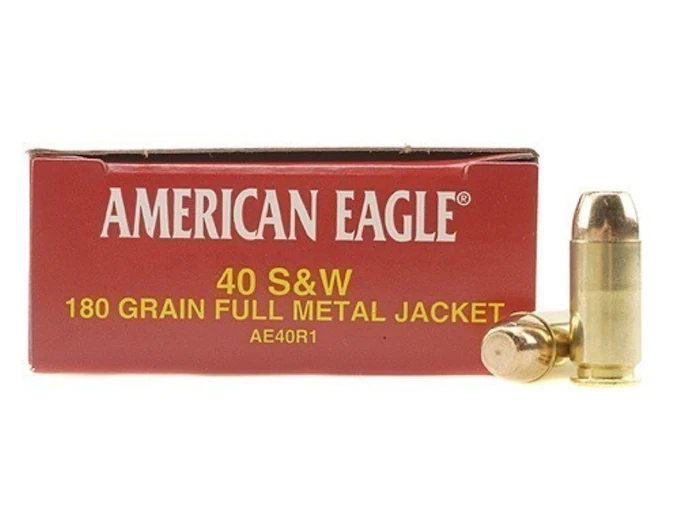 Federal American Eagle Ammunition 40 S&W 180 Grain Full Metal Jacket