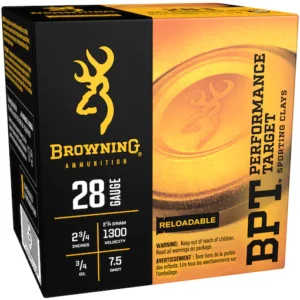 Browning BPT Target Ammunition 28 Gauge 2-3/4" 3/4 oz #7-1/2 Shot Box of 25