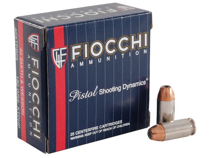 Fiocchi Extrema Ammunition 40 S&W 180 Grain Hornady XTP Jacketed Hollow Point Box of 25