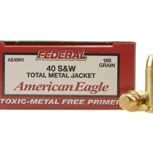 Federal American Eagle Ammunition 40 S&W 180 Grain Total Metal Jacket