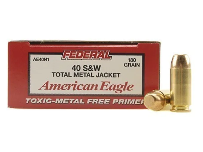 Federal American Eagle Ammunition 40 S&W 180 Grain Total Metal Jacket