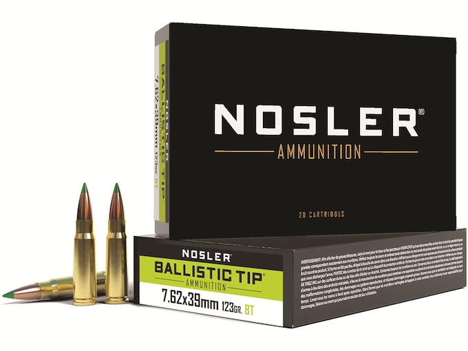 Nosler BT Ammunition 7.62x39mm 123 Grain Ballistic Tip Box of 20
