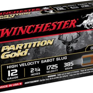 Winchester Ammunition 12 Gauge 2-3/4" 385 Grain Partition Gold Sabot Slug Box of 5