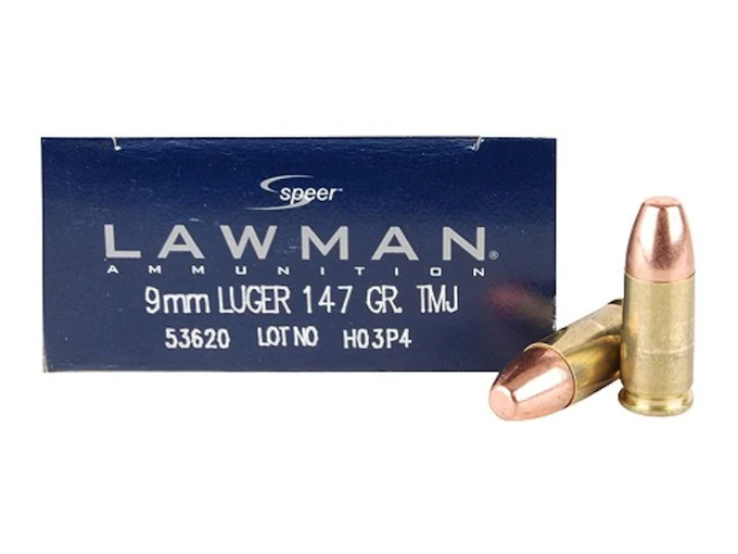 Speer Lawman Ammunition 9mm Luger 147 Grain Total Metal Jacket