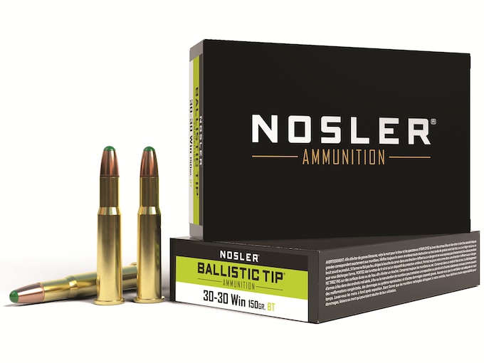 Nosler BT Ammunition 30-30 Winchester 150 Grain Round Nose Ballistic Tip Box of 20