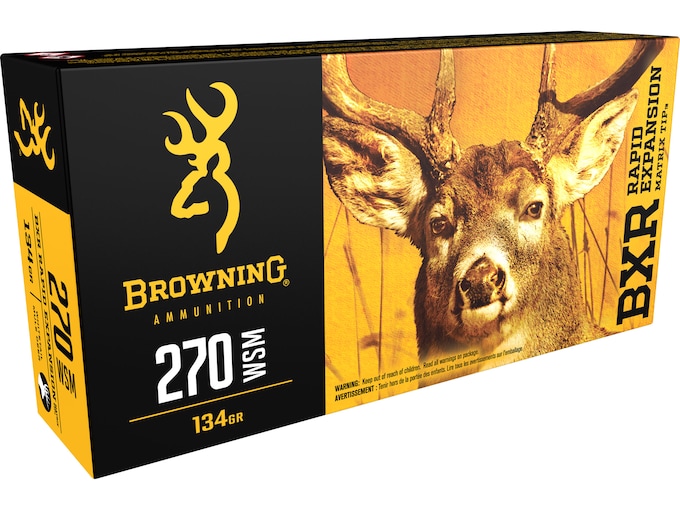 Browning BXR Rapid Expansion Ammunition 270 Winchester Short Magnum (WSM) 134 Grain Matrix Tip Box of 20