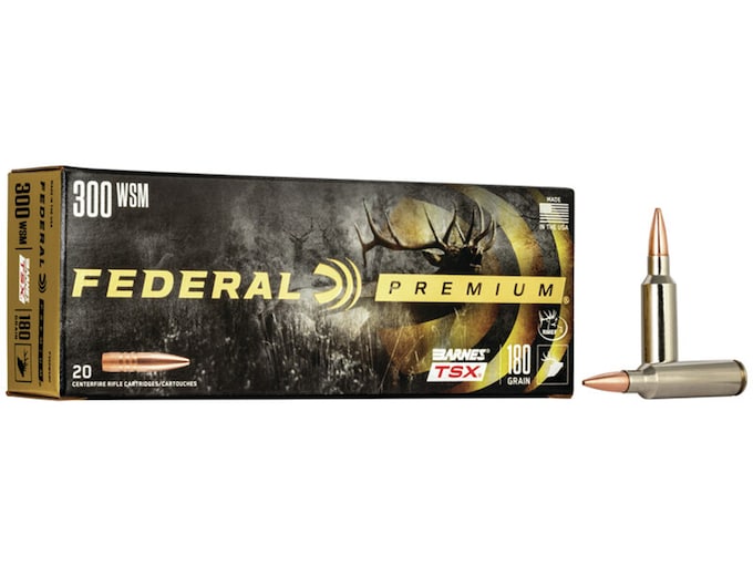 Federal Premium Ammunition 300 Winchester Short Magnum (WSM) 180 Grain Barnes TSX Box of 20