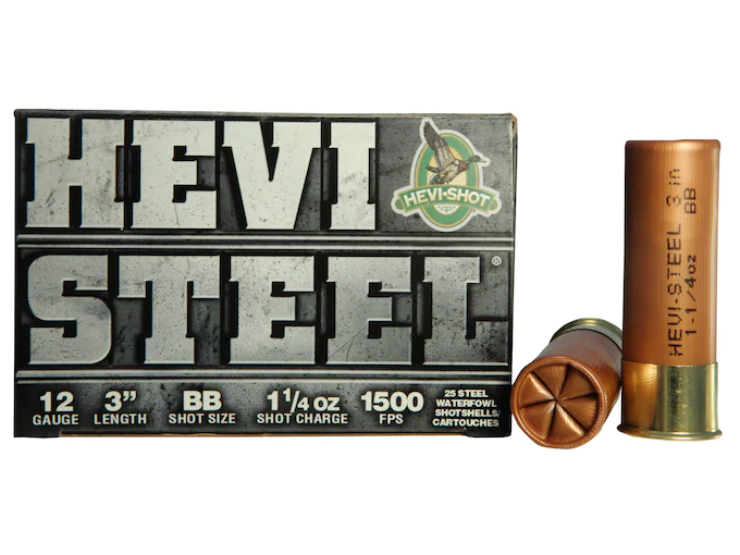 Hevi-Shot Hevi-Steel Waterfowl Ammunition 12 Gauge 3" 1-1/4 oz BB Non-Toxic Shot