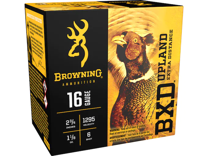 Browning BXD Upland Ammunition 16 Gauge 2-3/4" 1-1/8 oz #6 Shot Box of 25