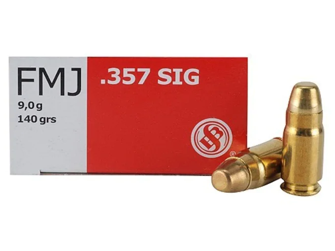 Sellier & Bellot Ammunition 357 Sig 140 Grain Full Metal Jacket Box of 50