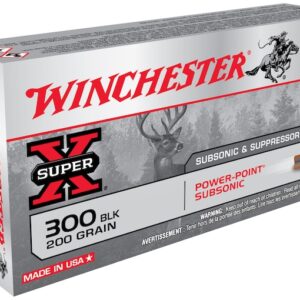 Winchester Super-X Ammunition 300 AAC Blackout Subsonic 200 Grain Power-Point Box of 20