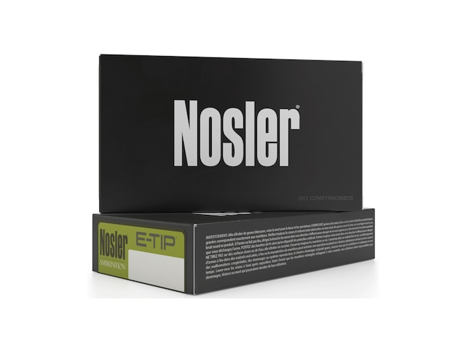 Nosler E-Tip Ammunition 300 Weatherby Magnum 180 Grain Polymer Tip Lead Free Box of 20