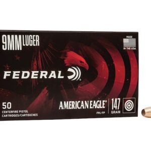 Federal American Eagle Ammunition 9mm Luger 147 Grain Full Metal Jacket